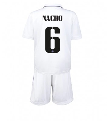 Real Madrid Nacho #6 Hjemmedraktsett Barn 2022-23 Kortermet (+ Korte bukser)